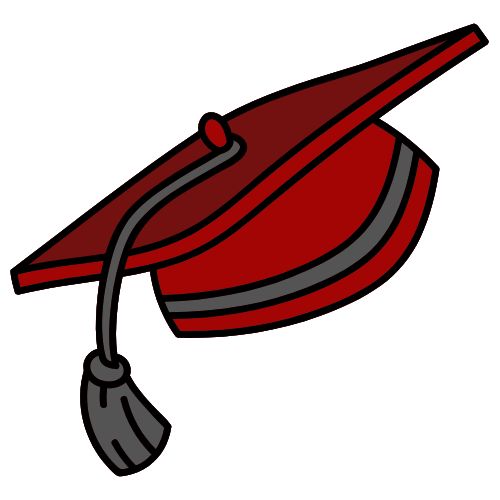 image of a dark red graduation cap