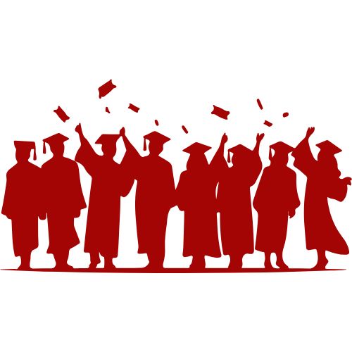 clipart of graduates in their graduation gowns tossing their caps in the air